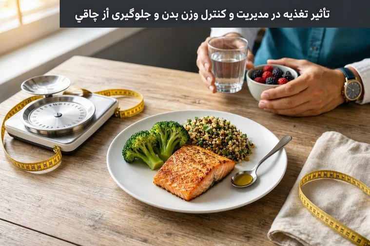  تأثیر تغذیه در مدیریت و کنترل وزن بدن و جلوگیری از چاقی